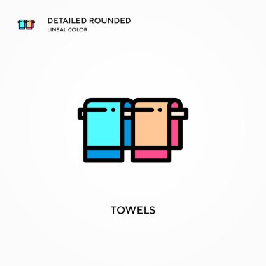 Havlu vektör simgesi. Modern vektör illüstrasyon kavramları. Düzenlemesi ve kişiselleştirmesi kolay.
