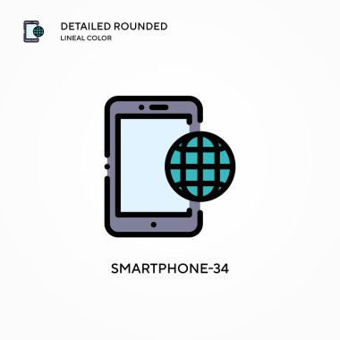 Akıllı telefon-34 vektör simgesi. Modern vektör illüstrasyon kavramları. Düzenlemesi ve kişiselleştirmesi kolay.