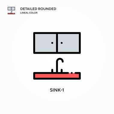 Batık-1 vektör simgesi. Modern vektör illüstrasyon kavramları. Düzenlemesi ve kişiselleştirmesi kolay.