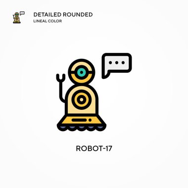 Robot-17 vektör simgesi. Modern vektör illüstrasyon kavramları. Düzenlemesi ve kişiselleştirmesi kolay.