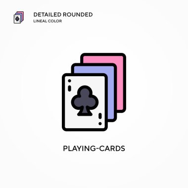 Oyun kartları vektör simgesi. Modern vektör illüstrasyon kavramları. Düzenlemesi ve kişiselleştirmesi kolay.