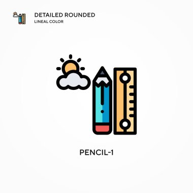 Kalem-1 vektör simgesi. Modern vektör illüstrasyon kavramları. Düzenlemesi ve kişiselleştirmesi kolay.
