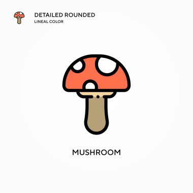 Mantar vektör simgesi. Modern vektör illüstrasyon kavramları. Düzenlemesi ve kişiselleştirmesi kolay.