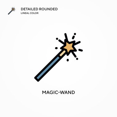 Sihirli değnek vektör simgesi. Modern vektör illüstrasyon kavramları. Düzenlemesi ve kişiselleştirmesi kolay.