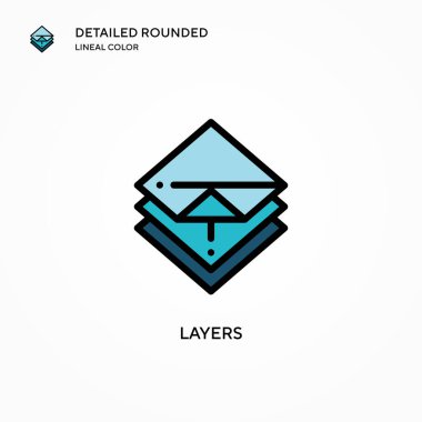 Katman vektör simgesi. Modern vektör illüstrasyon kavramları. Düzenlemesi ve kişiselleştirmesi kolay.