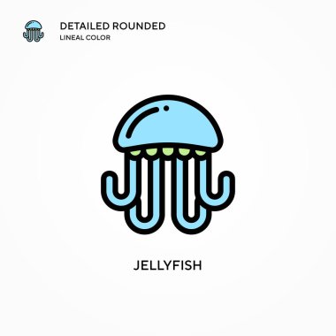 Denizanası vektör ikonu. Modern vektör illüstrasyon kavramları. Düzenlemesi ve kişiselleştirmesi kolay.