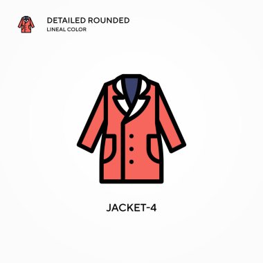 Ceket-4 vektör simgesi. Modern vektör illüstrasyon kavramları. Düzenlemesi ve kişiselleştirmesi kolay.