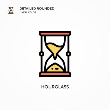 Kum saati vektör simgesi. Modern vektör illüstrasyon kavramları. Düzenlemesi ve kişiselleştirmesi kolay.