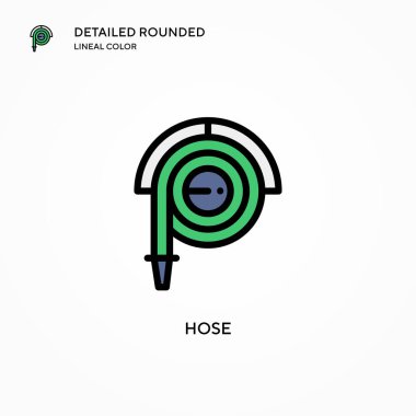 Hortum vektör simgesi. Modern vektör illüstrasyon kavramları. Düzenlemesi ve kişiselleştirmesi kolay.