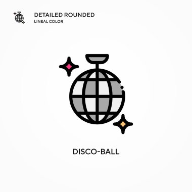 Disko topu vektör simgesi. Modern vektör illüstrasyon kavramları. Düzenlemesi ve kişiselleştirmesi kolay.