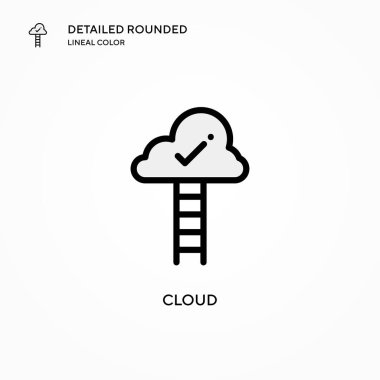 Bulut vektör simgesi. Modern vektör illüstrasyon kavramları. Düzenlemesi ve kişiselleştirmesi kolay.