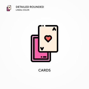 Kart vektör simgesi. Modern vektör illüstrasyon kavramları. Düzenlemesi ve kişiselleştirmesi kolay.