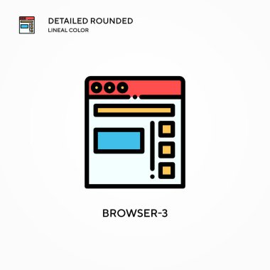 Tarayıcı-3 vektör simgesi. Modern vektör illüstrasyon kavramları. Düzenlemesi ve kişiselleştirmesi kolay.