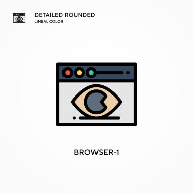 Tarayıcı-1 vektör simgesi. Modern vektör illüstrasyon kavramları. Düzenlemesi ve kişiselleştirmesi kolay.