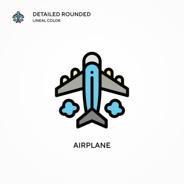 Uçak vektör simgesi. Modern vektör illüstrasyon kavramları. Düzenlemesi ve kişiselleştirmesi kolay.