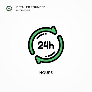 Saatlik vektör simgesi. Modern vektör illüstrasyon kavramları. Düzenlemesi ve kişiselleştirmesi kolay.