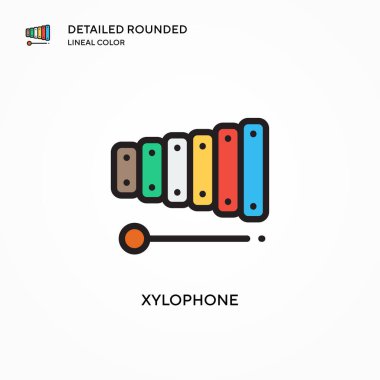 Ksilofon vektör simgesi. Modern vektör illüstrasyon kavramları. Düzenlemesi ve kişiselleştirmesi kolay.