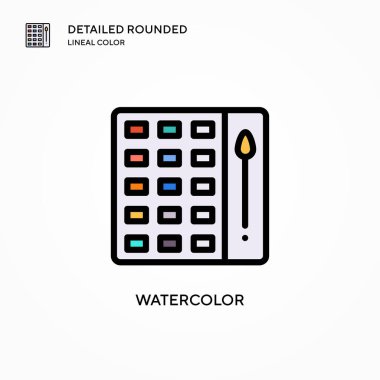 Suluboya vektör simgesi. Modern vektör illüstrasyon kavramları. Düzenlemesi ve kişiselleştirmesi kolay.