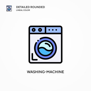 Çamaşır makinesi vektör simgesi. Modern vektör illüstrasyon kavramları. Düzenlemesi ve kişiselleştirmesi kolay.