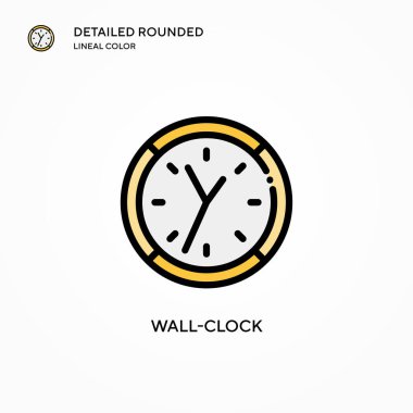 Duvar saati vektör simgesi. Modern vektör illüstrasyon kavramları. Düzenlemesi ve kişiselleştirmesi kolay.
