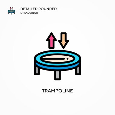 Trambolin vektör simgesi. Modern vektör illüstrasyon kavramları. Düzenlemesi ve kişiselleştirmesi kolay.