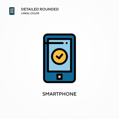 Akıllı telefon vektör simgesi. Modern vektör illüstrasyon kavramları. Düzenlemesi ve kişiselleştirmesi kolay.