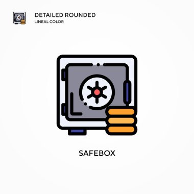 Güvenli kutu vektör simgesi. Modern vektör illüstrasyon kavramları. Düzenlemesi ve kişiselleştirmesi kolay.