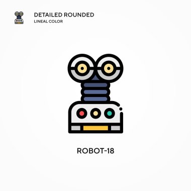 Robot-18 vektör simgesi. Modern vektör illüstrasyon kavramları. Düzenlemesi ve kişiselleştirmesi kolay.