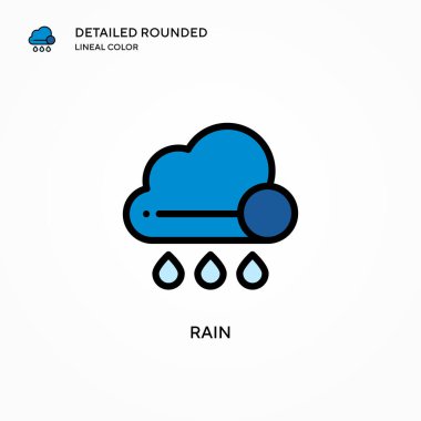 Yağmur vektör simgesi. Modern vektör illüstrasyon kavramları. Düzenlemesi ve kişiselleştirmesi kolay.