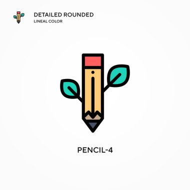 Kalem-4 vektör simgesi. Modern vektör illüstrasyon kavramları. Düzenlemesi ve kişiselleştirmesi kolay.