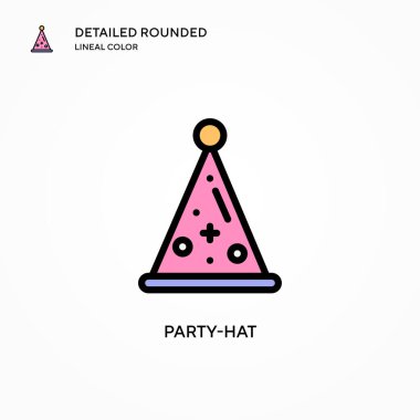 Parti şapkası vektör simgesi. Modern vektör illüstrasyon kavramları. Düzenlemesi ve kişiselleştirmesi kolay.