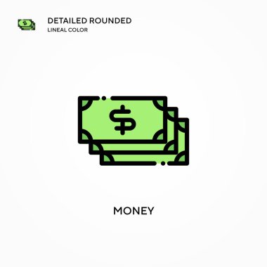 Para vektör simgesi. Modern vektör illüstrasyon kavramları. Düzenlemesi ve kişiselleştirmesi kolay.