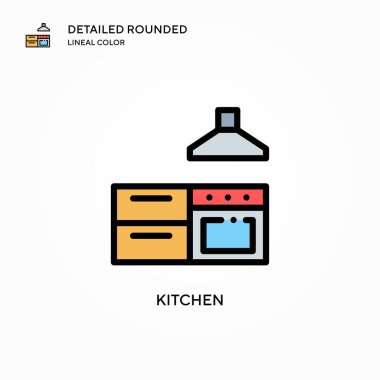 Mutfak vektör ikonu. Modern vektör illüstrasyon kavramları. Düzenlemesi ve kişiselleştirmesi kolay.