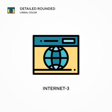 İnternet-3 vektör simgesi. Modern vektör illüstrasyon kavramları. Düzenlemesi ve kişiselleştirmesi kolay.