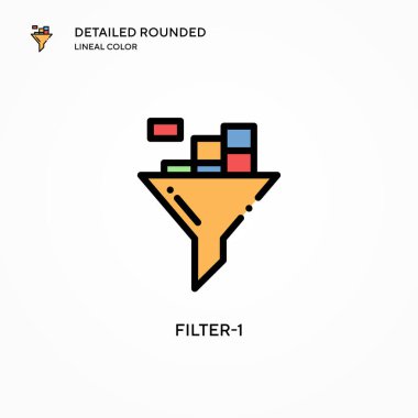 Filtre-1 vektör simgesi. Modern vektör illüstrasyon kavramları. Düzenlemesi ve kişiselleştirmesi kolay.