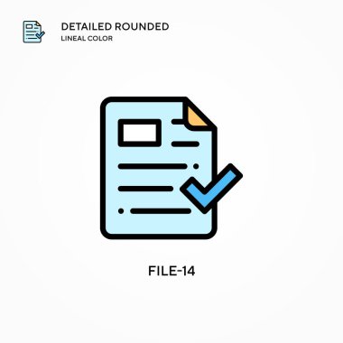 Dosya-14 vektör simgesi. Modern vektör illüstrasyon kavramları. Düzenlemesi ve kişiselleştirmesi kolay.