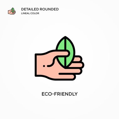 Çevre dostu vektör simgesi. Modern vektör illüstrasyon kavramları. Düzenlemesi ve kişiselleştirmesi kolay.