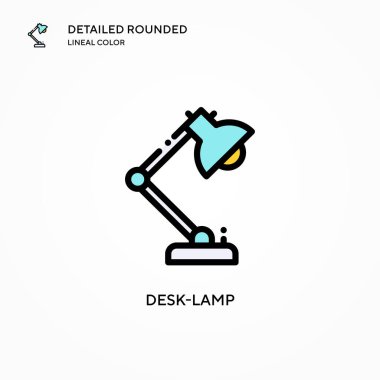 Masa lambası vektör simgesi. Modern vektör illüstrasyon kavramları. Düzenlemesi ve kişiselleştirmesi kolay.