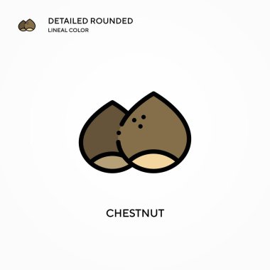 Kestane vektör simgesi. Modern vektör illüstrasyon kavramları. Düzenlemesi ve kişiselleştirmesi kolay.