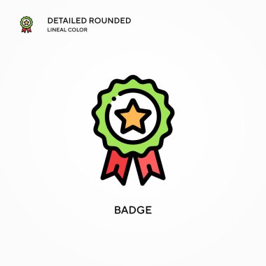 Rozet vektör simgesi. Modern vektör illüstrasyon kavramları. Düzenlemesi ve kişiselleştirmesi kolay.