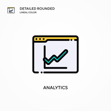 Analitik vektör simgesi. Modern vektör illüstrasyon kavramları. Düzenlemesi ve kişiselleştirmesi kolay.