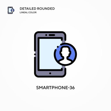 Akıllı telefon-36 vektör simgesi. Modern vektör illüstrasyon kavramları. Düzenlemesi ve kişiselleştirmesi kolay.