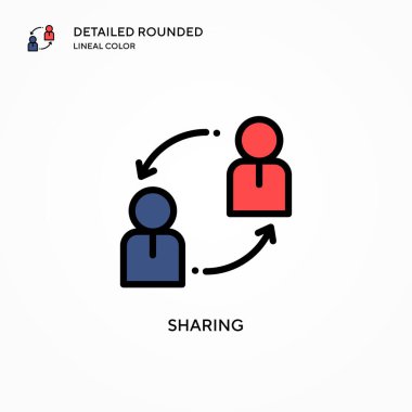 Vektör simgesi paylaşılıyor. Modern vektör illüstrasyon kavramları. Düzenlemesi ve kişiselleştirmesi kolay.