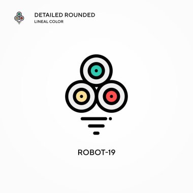 Robot-19 vektör simgesi. Modern vektör illüstrasyon kavramları. Düzenlemesi ve kişiselleştirmesi kolay.