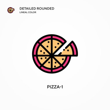 Pizza-1 vektör simgesi. Modern vektör illüstrasyon kavramları. Düzenlemesi ve kişiselleştirmesi kolay.