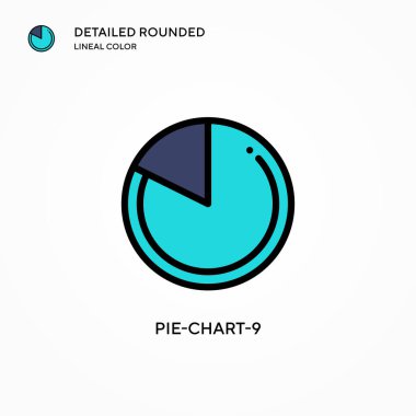 Pie-chart-9 vektör simgesi. Modern vektör illüstrasyon kavramları. Düzenlemesi ve kişiselleştirmesi kolay.