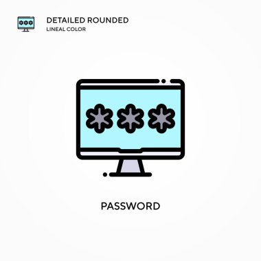 Parola vektör simgesi. Modern vektör illüstrasyon kavramları. Düzenlemesi ve kişiselleştirmesi kolay.
