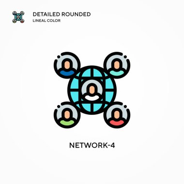 Ağ-4 vektör simgesi. Modern vektör illüstrasyon kavramları. Düzenlemesi ve kişiselleştirmesi kolay.