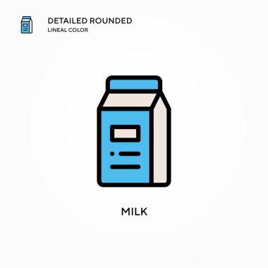 Süt vektörü simgesi. Modern vektör illüstrasyon kavramları. Düzenlemesi ve kişiselleştirmesi kolay.