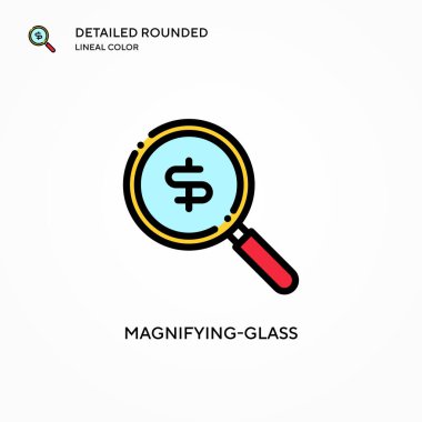 Büyüteç vektör simgesi. Modern vektör illüstrasyon kavramları. Düzenlemesi ve kişiselleştirmesi kolay.